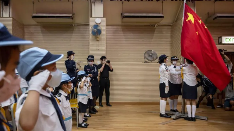 Hong Kong schoolchildren sung the national anthem too quietly.
